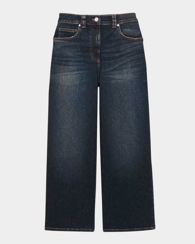 Myrtle Cropped Wide-Leg Denim Jeans